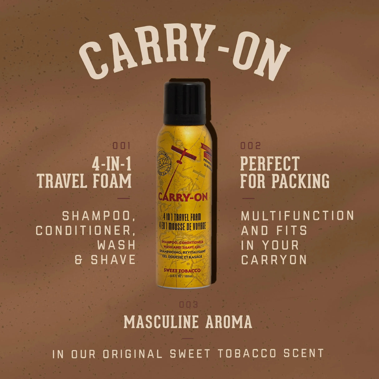 Carry On 4-1 Travel Foam 100ML