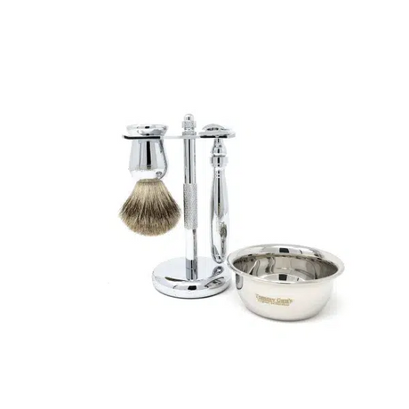 4 Piece Chrome Safety Razor Shave Kit