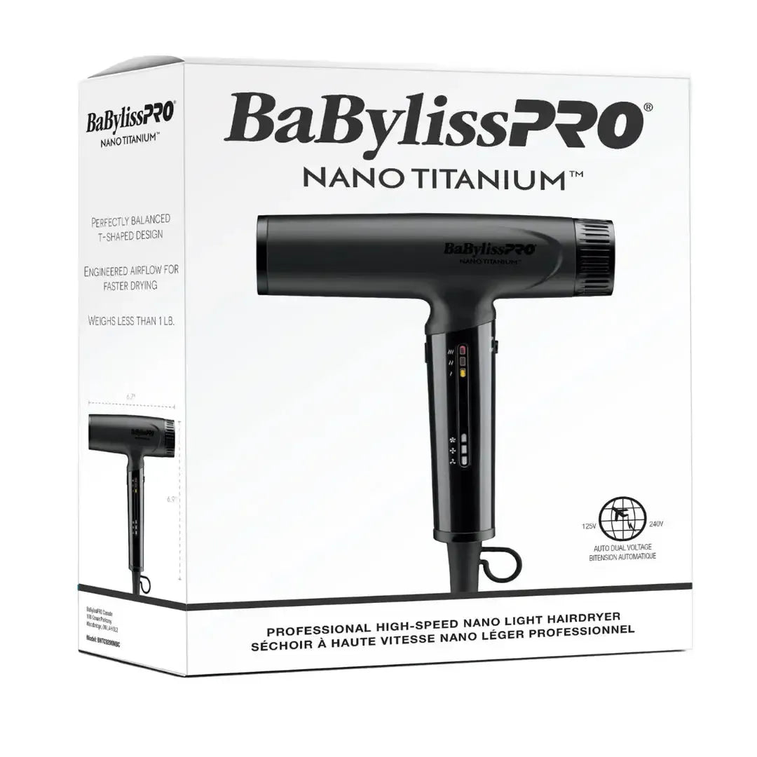 High-Speed Nano Titanium Light Dual Voltage Hairdryer - Matte Black