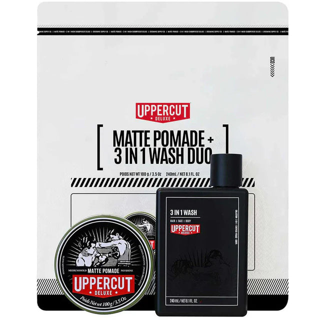 Matte Pomade + 3 In 1 Wash Bundle-Uppercut Deluxe